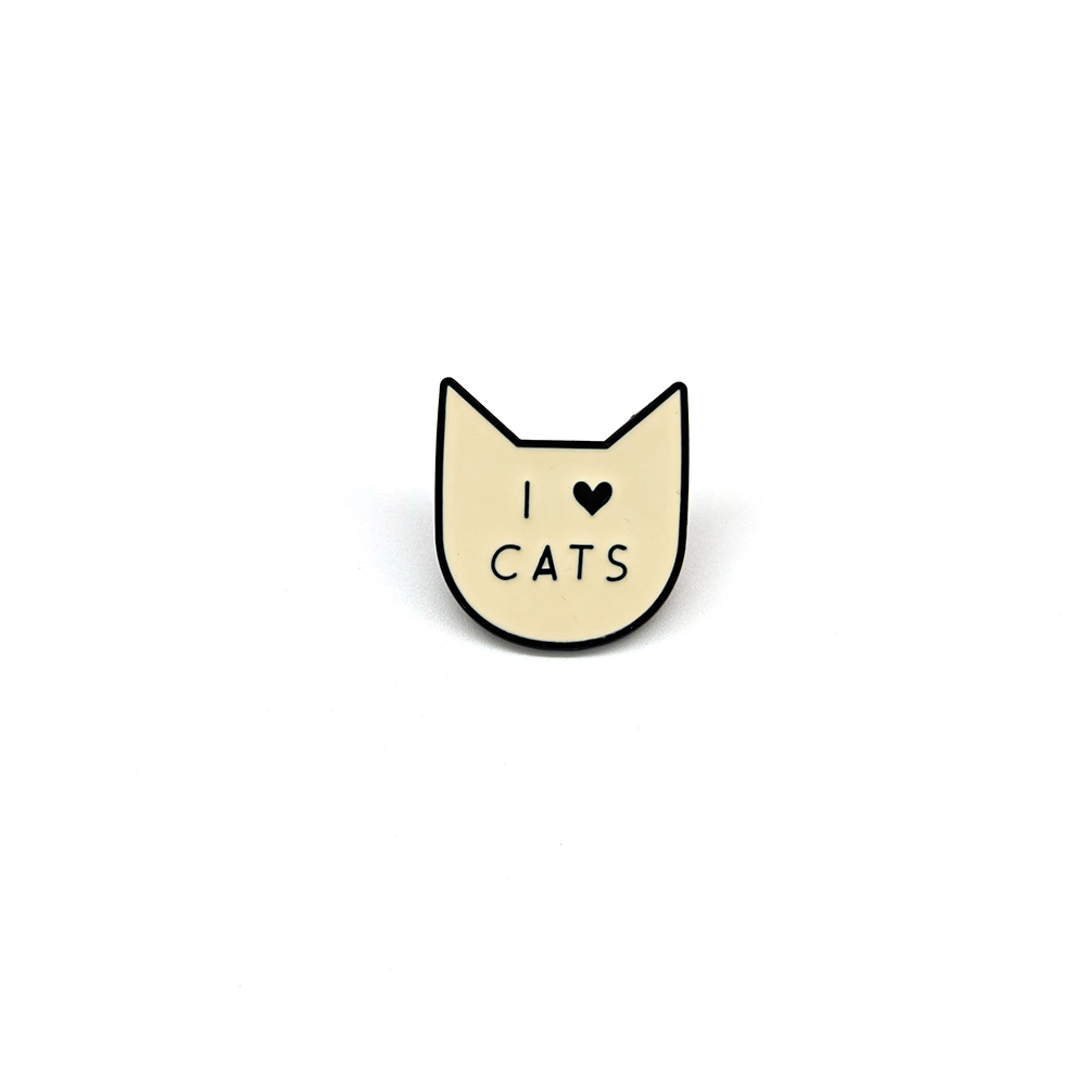 Women Accessories Picture - น่ารักการ์ตูน I Love Cat เข็มกลัดโลหะป้ายเคลือบ Pins