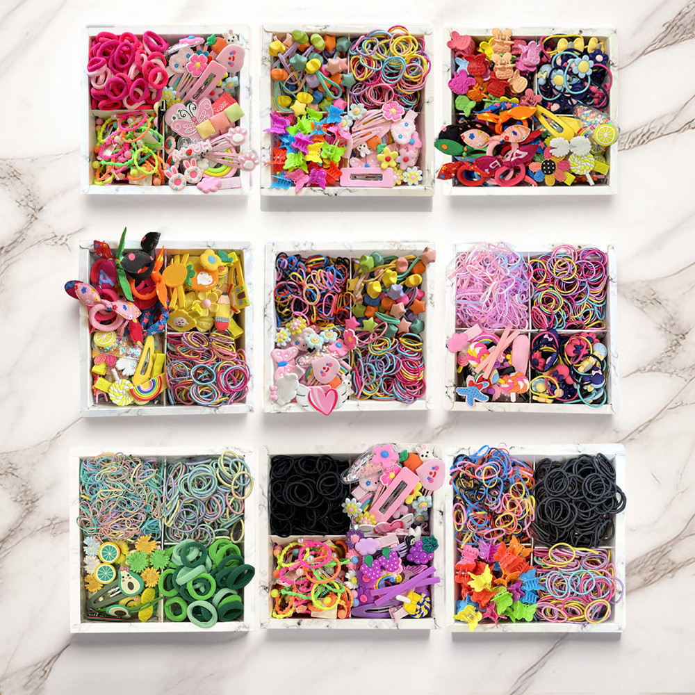 Women Accessories Gift Box - ชุดเครื่องประดับผมน่ารักสำหรับเด็กผู้หญิงที่ใส่ผมหางม้าไร้รอยต่อมัดผมได้หลายแบบชุดกิ๊ฟหนีบผมชุดกล่องของขวัญสำหรับวันหยุดพักผ่อน