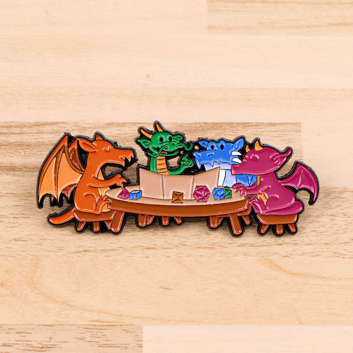 Women Accessories Picture - Game Dice Enamel Pin Dragon Badges