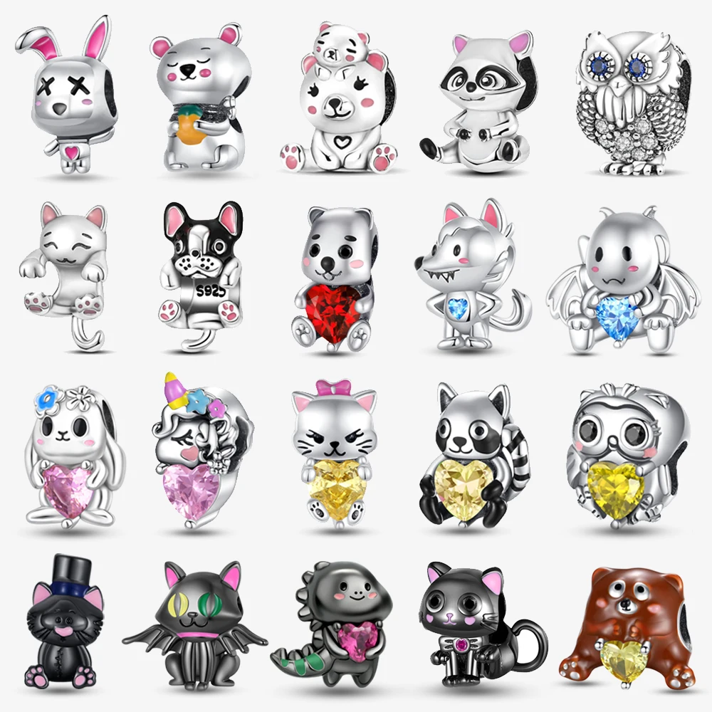 Women Accessories Pandora - ใหม่ 925 เงินสเตอร์ลิงน่ารักสัตว์สัตว์เลี้ยงแมวสุนัขกระต่าย Original ลูกปัด Charms