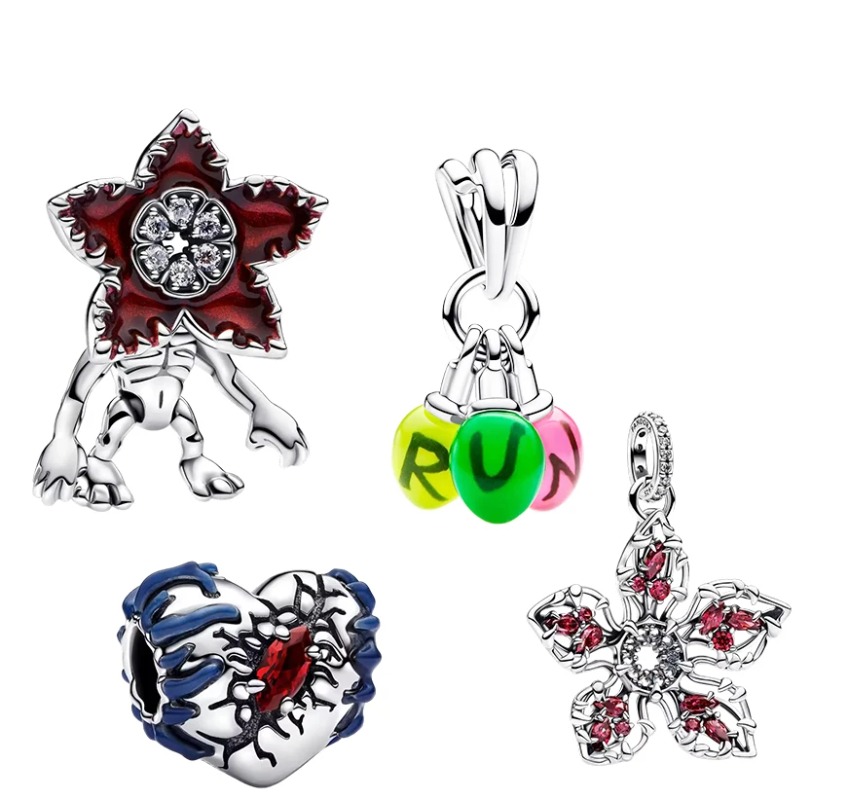 Women Accessories Pandora - จี้รูปดอกไม้มอนสเตอร์สีแดงประดับลูกปัด DIY ของ Monster Killer Plant