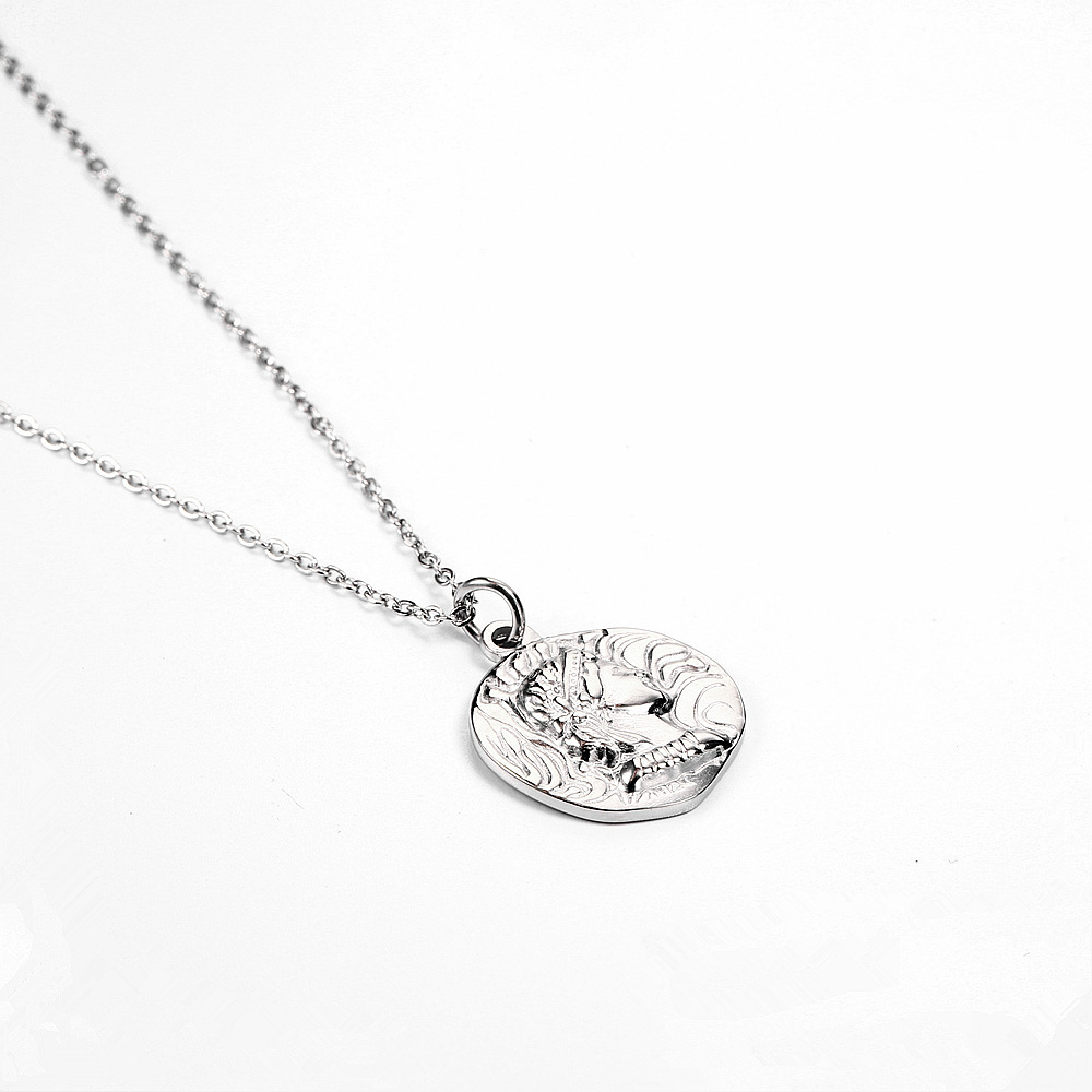 Coin Necklace Delicate - สร้อยคอแฟชั่นลายเหรียญพระราชินีเอลิซาเบธชุบทอง สร้อยคอเครื่องประดับสตรีแบบละเอียดอ่อน ทำจากสแตนเลส