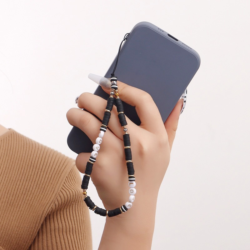 Women Accessories Picture - สายคล้องโทรศัพท์ลายตาปีศาจแฟชั่นสำหรับผู้หญิง สายคล้องโทรศัพท์อะคริลิกประดับมุก ลูกปัดรูปหัวใจ อุปกรณ์เสริมสำหรับเคสโทรศัพท์ เหมาะสำหรับเป็นของขวัญ