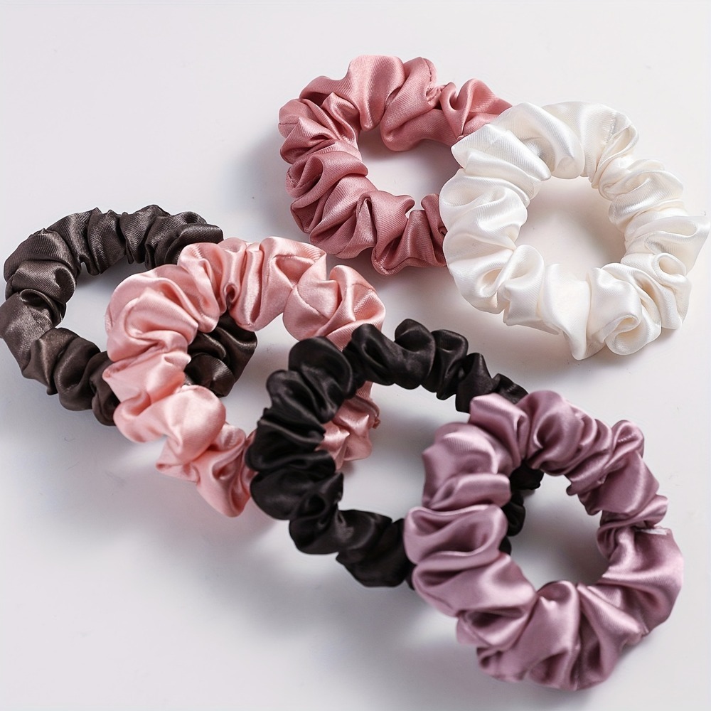 ชุดยางรัดผมผ้าซาติน 6 ชิ้น ยาง - Scrunchie Satin Set บทวิจารณ์และราคา