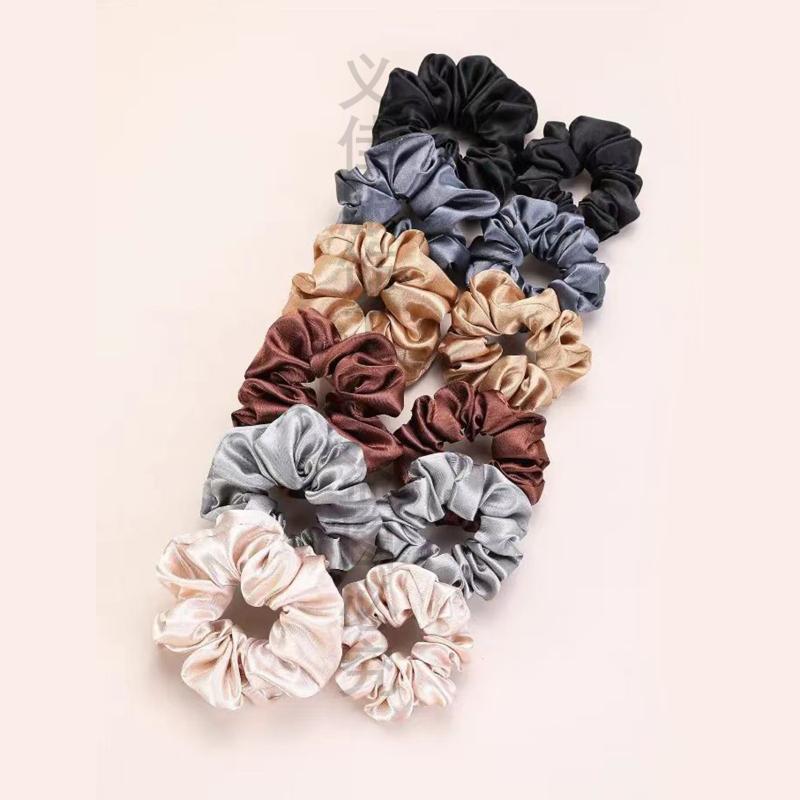 ยางรัดผมสีพื้นเรียบง่าย 12 ชิ้ - Scrunchie Satin Set บทวิจารณ์และราคา
