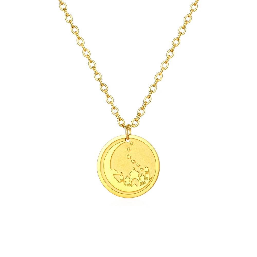 สร้อยคอจี้ทรงกลมลายเหรียญพระจั - Coin Necklace Delicate บทวิจารณ์และราคา