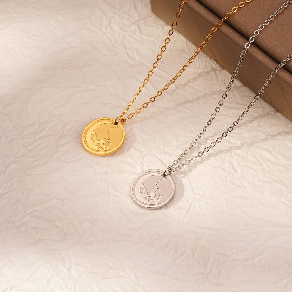 สร้อยคอจี้ทรงกลมลายเหรียญพระจั - Coin Necklace Delicate บทวิจารณ์และราคา