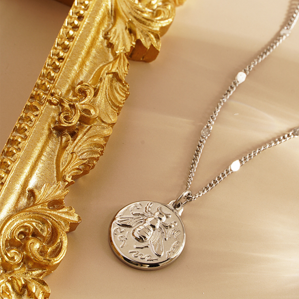 สร้อยคอจี้รูปผึ้งเคลือบทองสำหร - Coin Necklace Delicate บทวิจารณ์และราคา