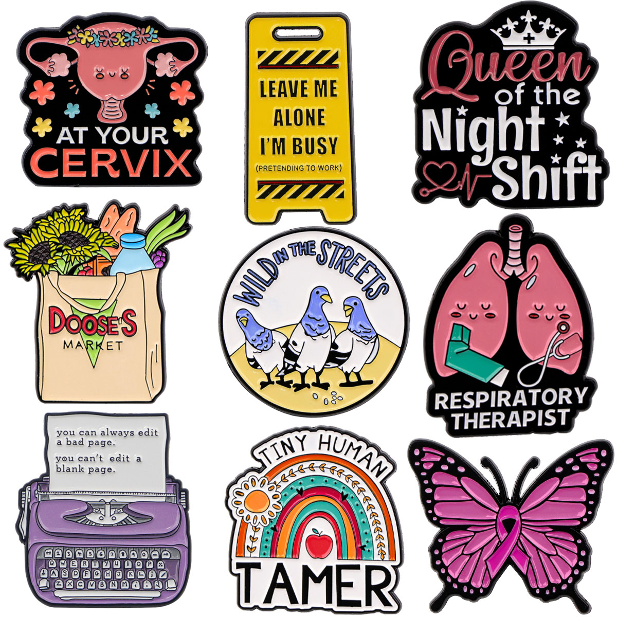 หมอพยาบาลEnamel Pinมดลูกป้ายกร - Women Accessories Picture บทวิจารณ์และราคา