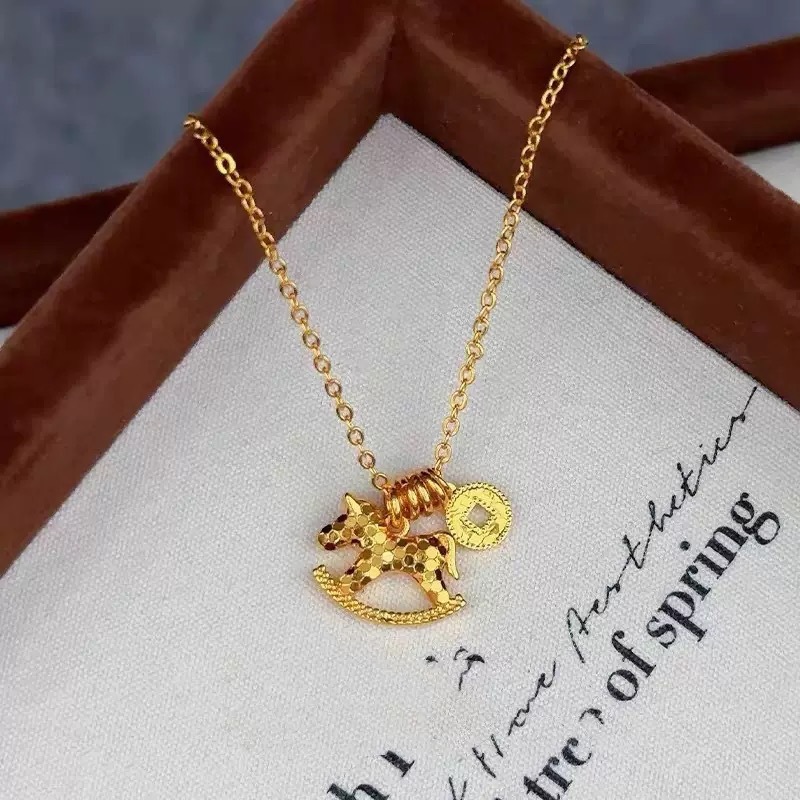สร้อยคอจี้รูปม้าประดับคริสตัล  - Coin Necklace Delicate บทวิจารณ์และราคา