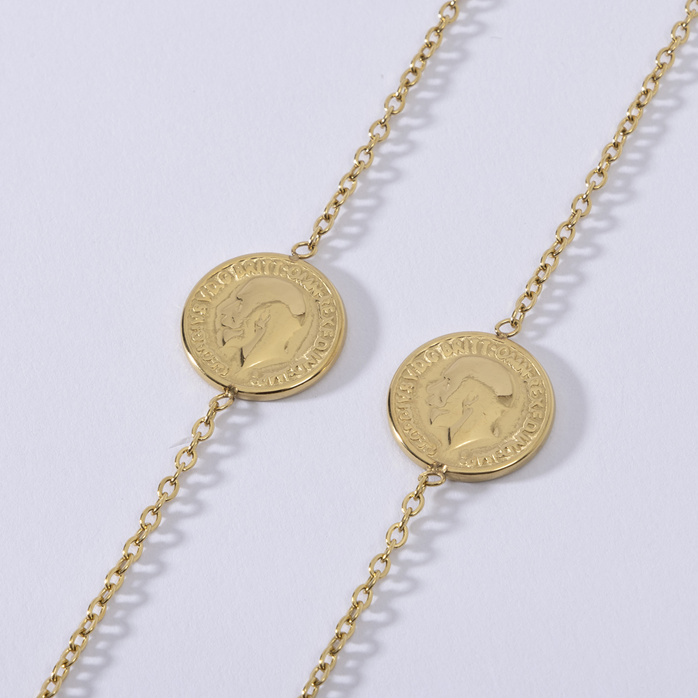 LUIZADA สแตนเลสดีไซน์ทันสมัยสร - Coin Necklace Delicate บทวิจารณ์และราคา
