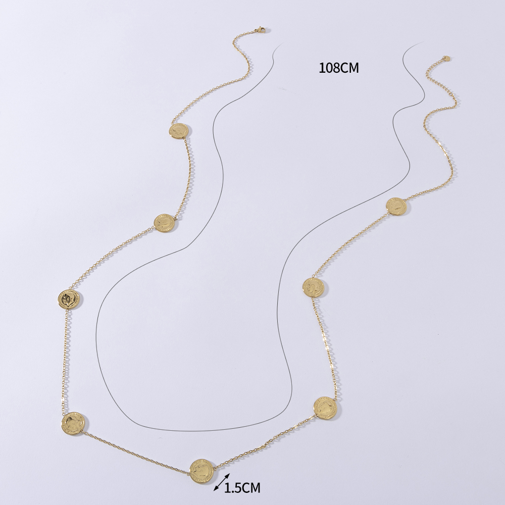 LUIZADA สแตนเลสดีไซน์ทันสมัยสร - Coin Necklace Delicate บทวิจารณ์และราคา