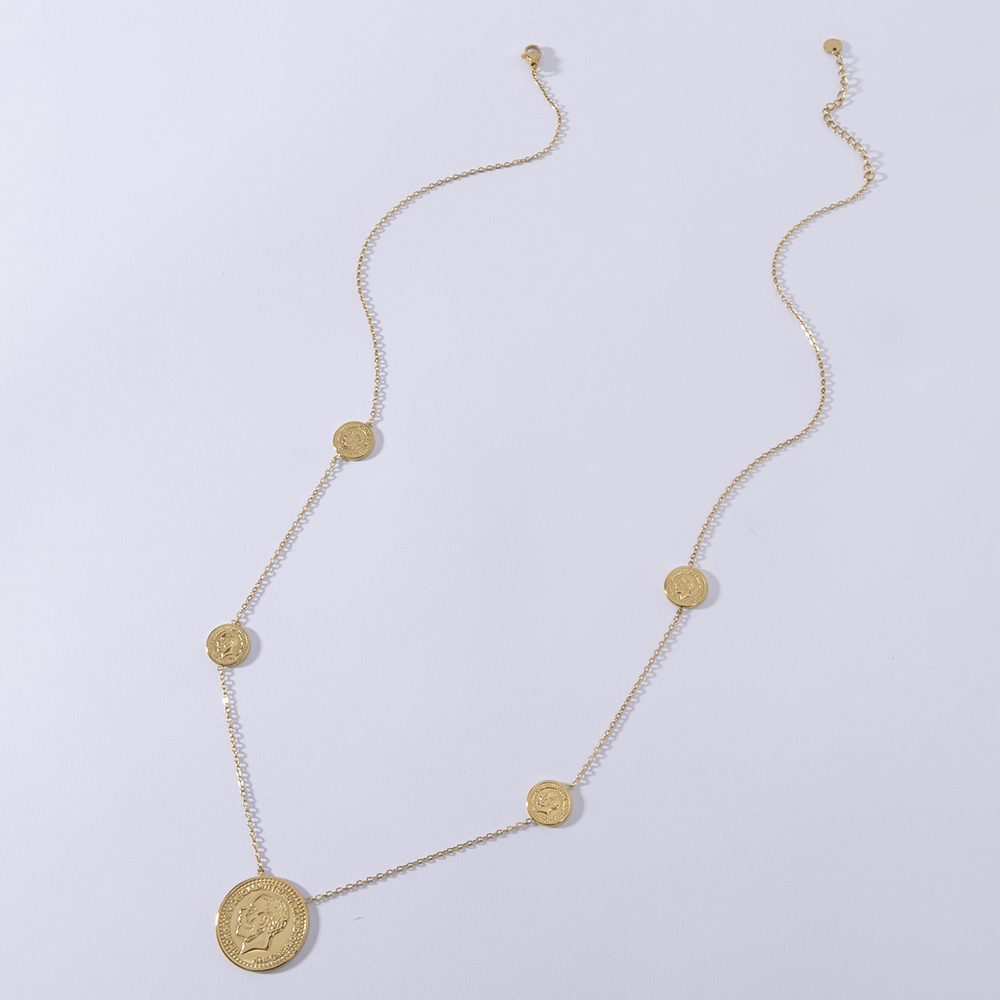 LUIZADA สแตนเลสดีไซน์ทันสมัยสร - Coin Necklace Delicate บทวิจารณ์และราคา