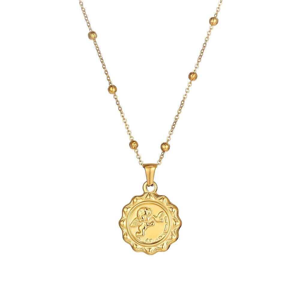 สร้อยคอจี้เหรียญคิวปิดนางฟ้า ด - Coin Necklace Delicate บทวิจารณ์และราคา