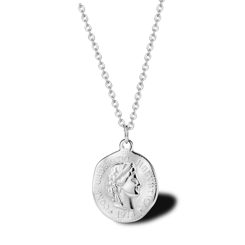 สร้อยคอจี้เหรียญทรงกลมเคลือบทอ - Coin Necklace Delicate บทวิจารณ์และราคา