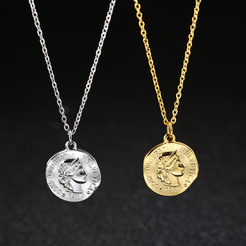 สร้อยคอจี้เหรียญทรงกลมเคลือบทอ - Coin Necklace Delicate บทวิจารณ์และราคา