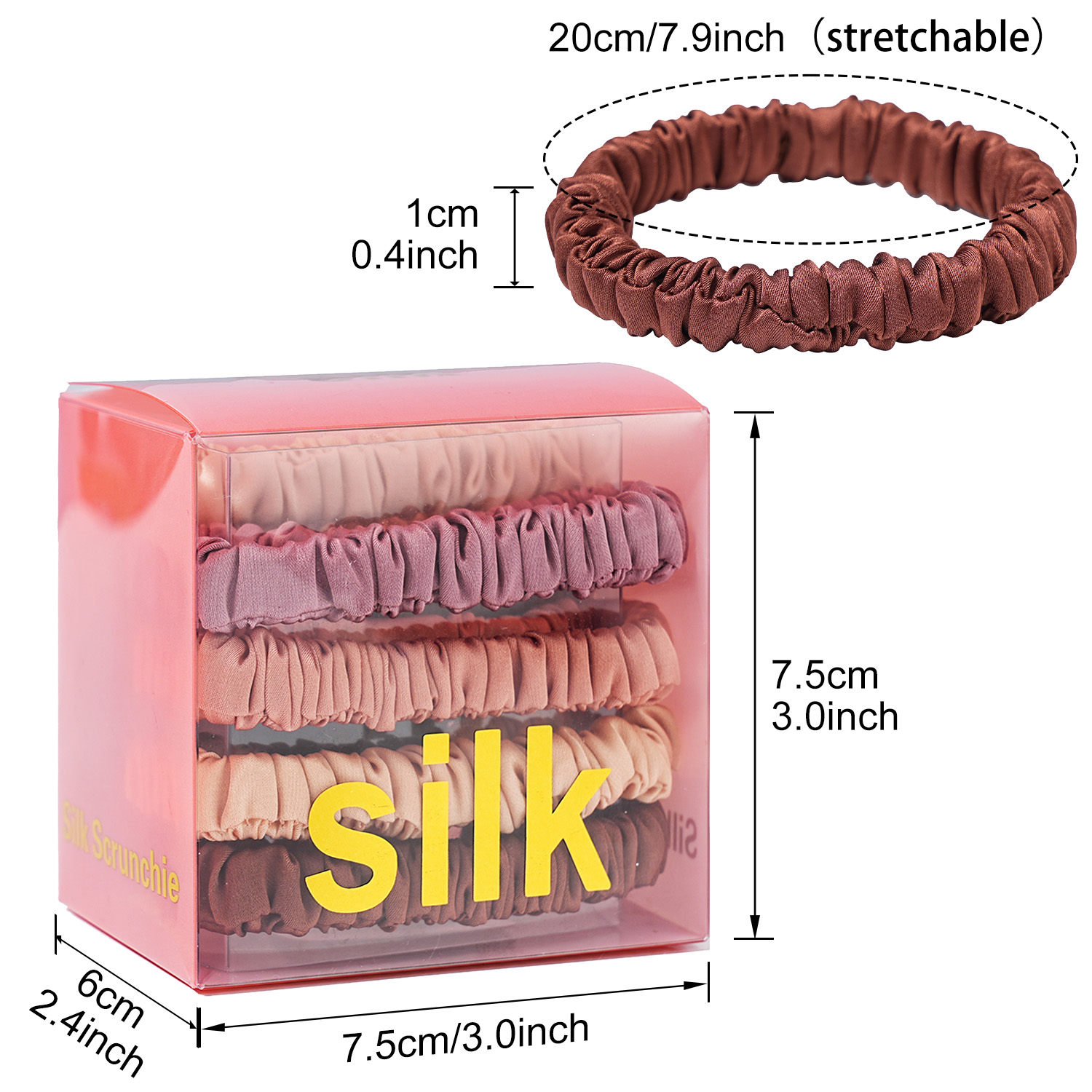 8 ชิ้น/เซ็ต 100% Pure Mulberry - Scrunchie Satin Set บทวิจารณ์และราคา