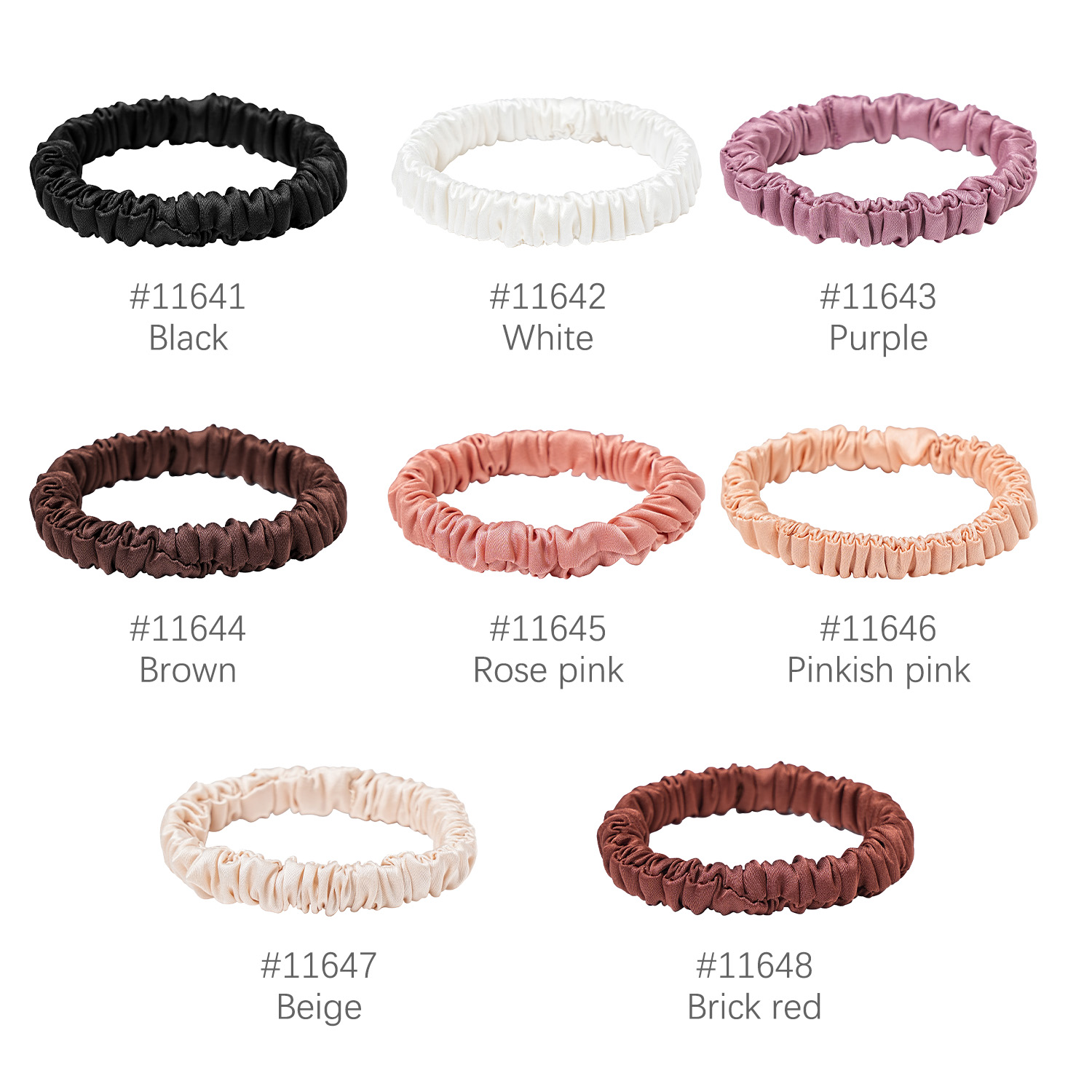 8 ชิ้น/เซ็ต 100% Pure Mulberry - Scrunchie Satin Set บทวิจารณ์และราคา