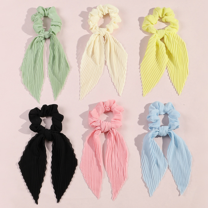 6 ชิ้น/เซ็ต ที่รัดผมริบบิ้นแบบ - Scrunchie Satin Set บทวิจารณ์และราคา