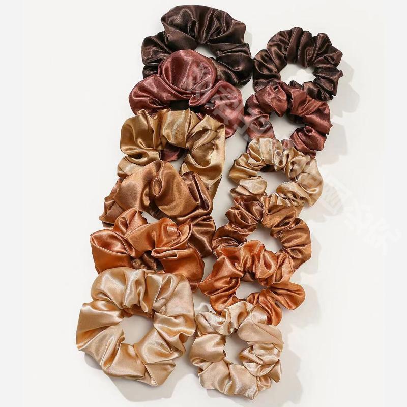 ยางรัดผมสีพื้นเรียบง่าย 12 ชิ้ - Scrunchie Satin Set บทวิจารณ์และราคา