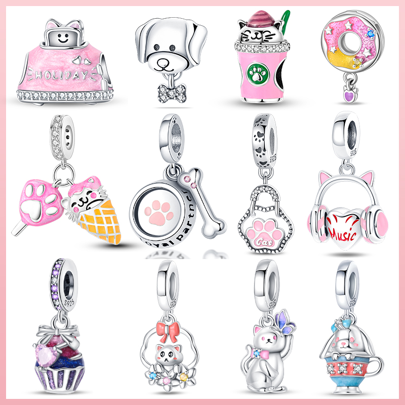 ใหม่ 925 เงินสีชมพูKitten Gour - Women Accessories Pandora บทวิจารณ์และราคา