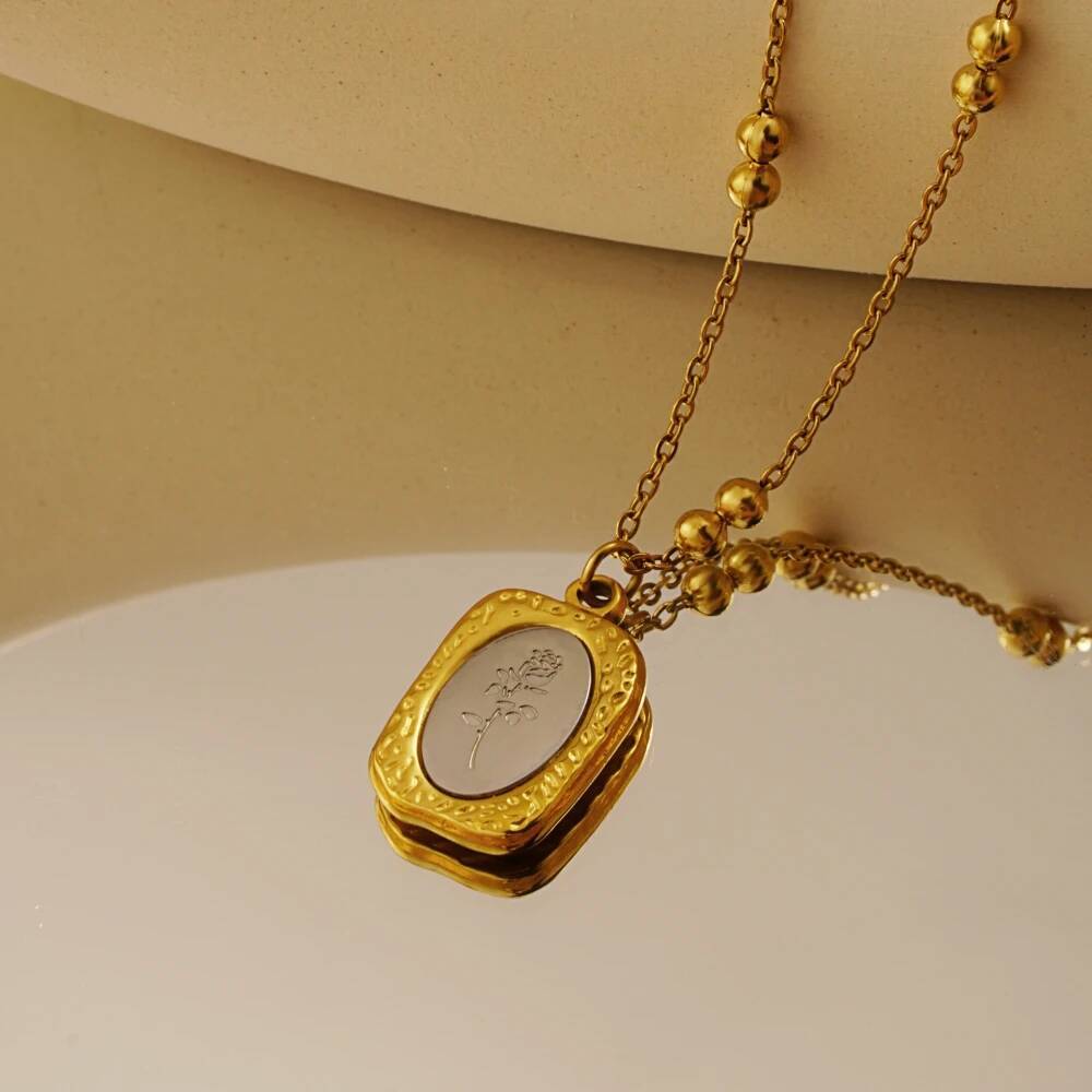 สร้อยคอจี้เหรียญรูปดอกกุหลาบสแ - Coin Necklace Delicate บทวิจารณ์และราคา