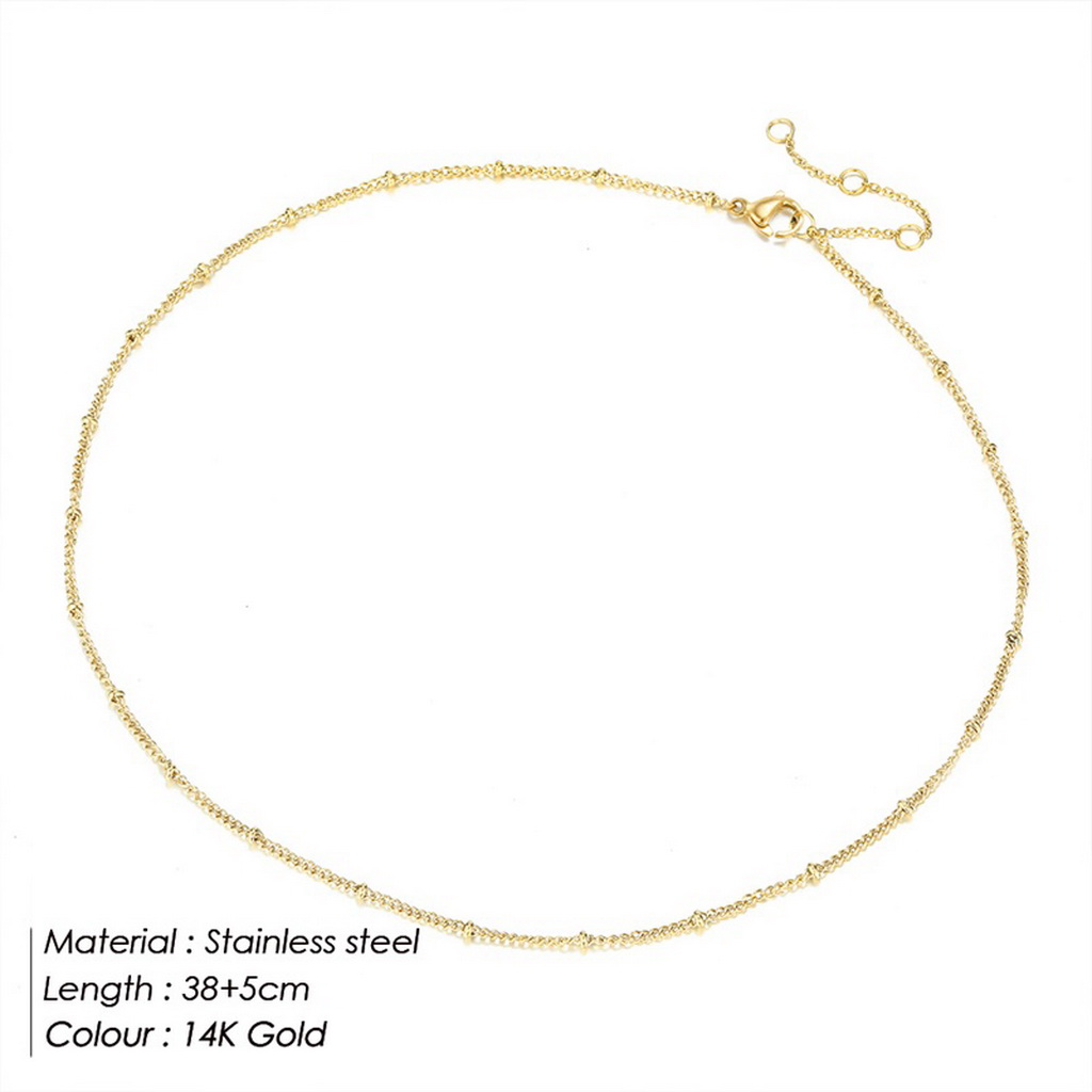 สร้อยคอชุบทอง 14K ดีไซน์เรียบห - Coin Necklace Delicate บทวิจารณ์และราคา