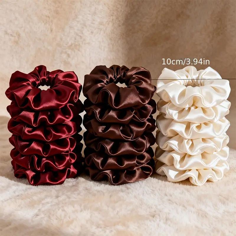 กิ๊บติดผมผ้าซาตินสีพื้นแบบใหม่ - Scrunchie Satin Set บทวิจารณ์และราคา
