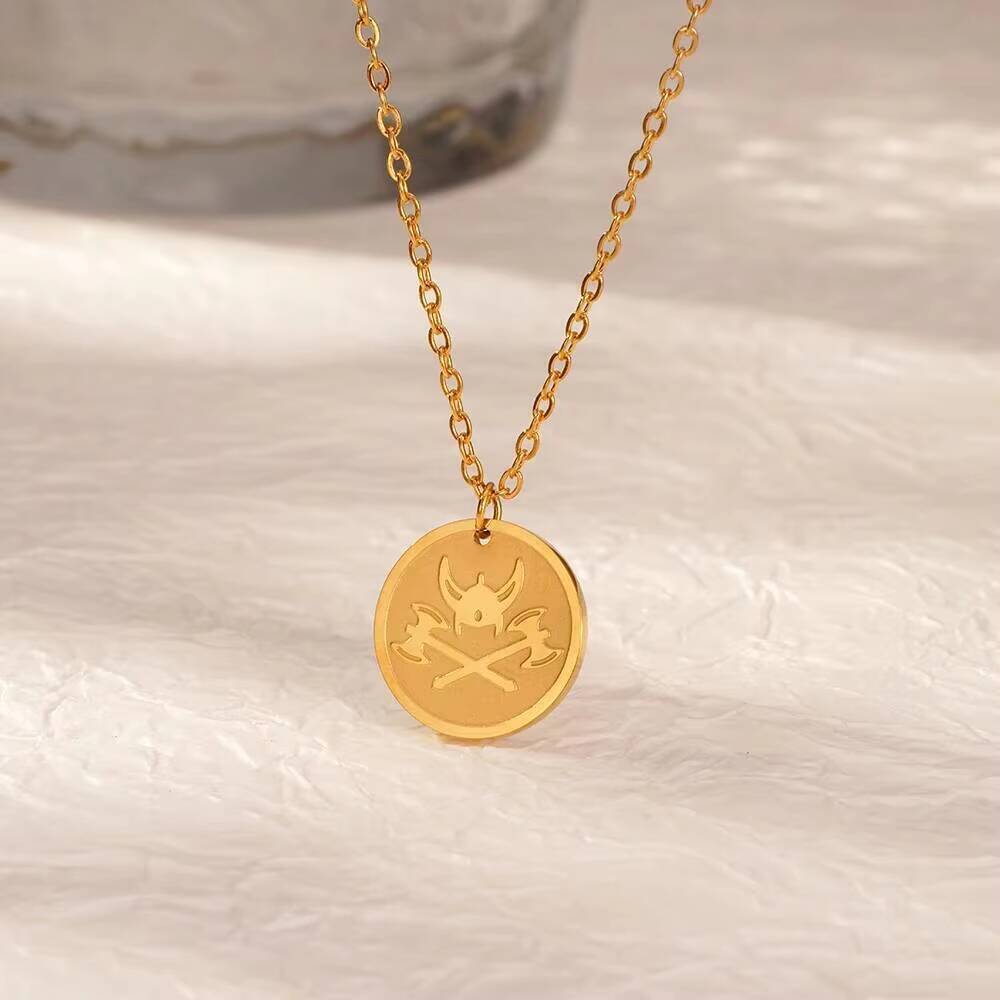 จี้รูปขวานไวกิ้งชุบทอง สร้อยคอ - Coin Necklace Delicate บทวิจารณ์และราคา