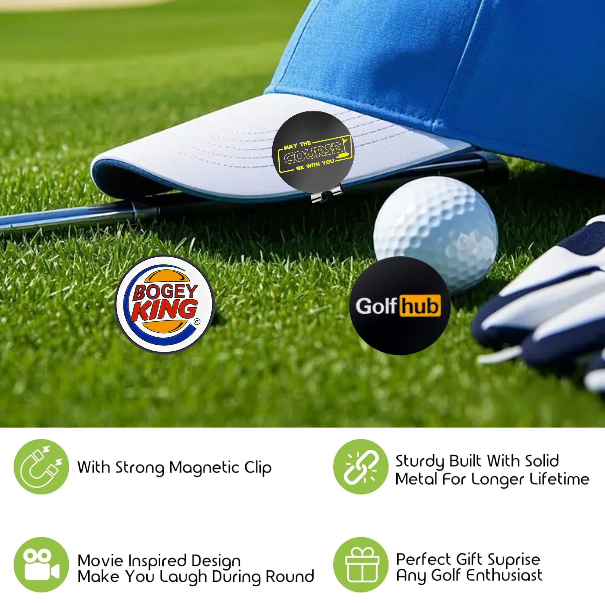 ที่หนีบหมวกแม่เหล็กแบบตลก 3 ชิ - Women'S Golf Accessories บทวิจารณ์และราคา