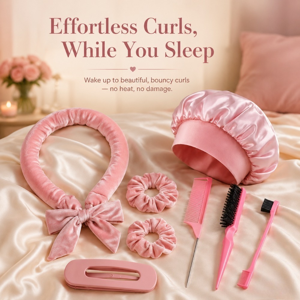 ชุดเครื่องม้วนผมแบบไม่ใช้ความร - Scrunchie Satin Set บทวิจารณ์และราคา