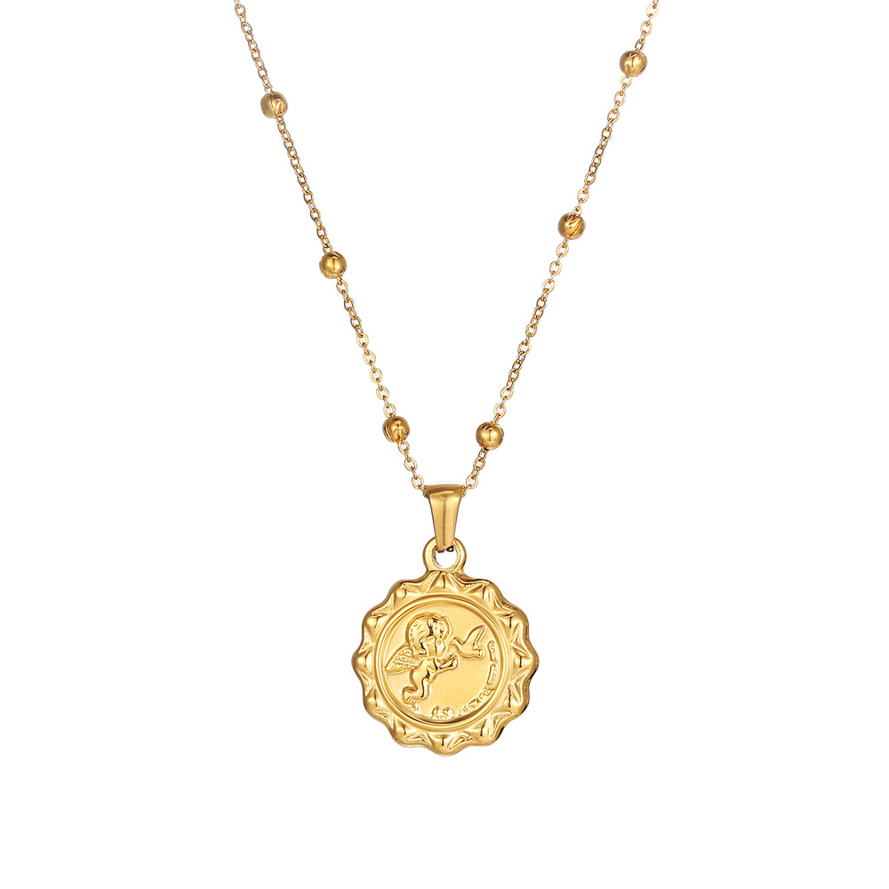 สร้อยคอจี้เหรียญสแตนเลสสตีลรูป - Coin Necklace Delicate บทวิจารณ์และราคา