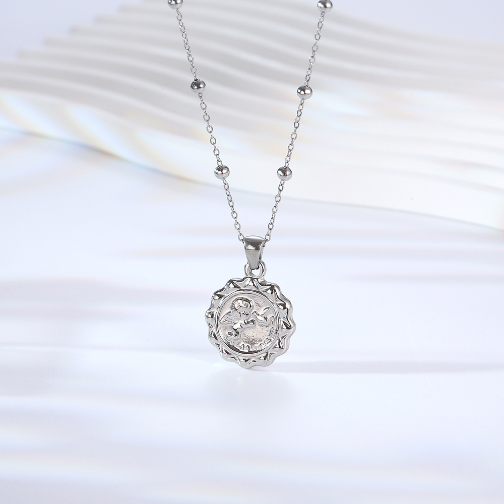 สร้อยคอจี้เหรียญสแตนเลสสตีลรูป - Coin Necklace Delicate บทวิจารณ์และราคา