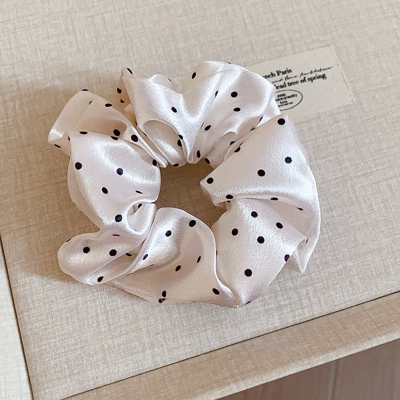ยางรัดผมลายจุดสีดำขาว 1/2 ชิ้น - Scrunchie Satin Set บทวิจารณ์และราคา
