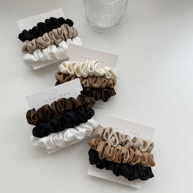 ชุดยางมัดผมซาติน3ชิ้น/เซ็ตยางร - Scrunchie Satin Set บทวิจารณ์และราคา