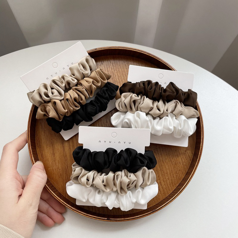 ชุดยางมัดผมซาติน3ชิ้น/เซ็ตยางร - Scrunchie Satin Set บทวิจารณ์และราคา