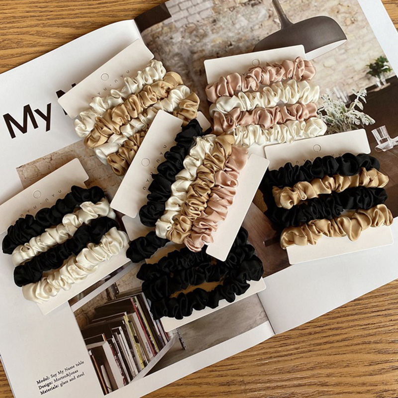 4 ชิ้น/เซ็ตซาตินผ้าไหม Scrunch - Scrunchie Satin Set บทวิจารณ์และราคา