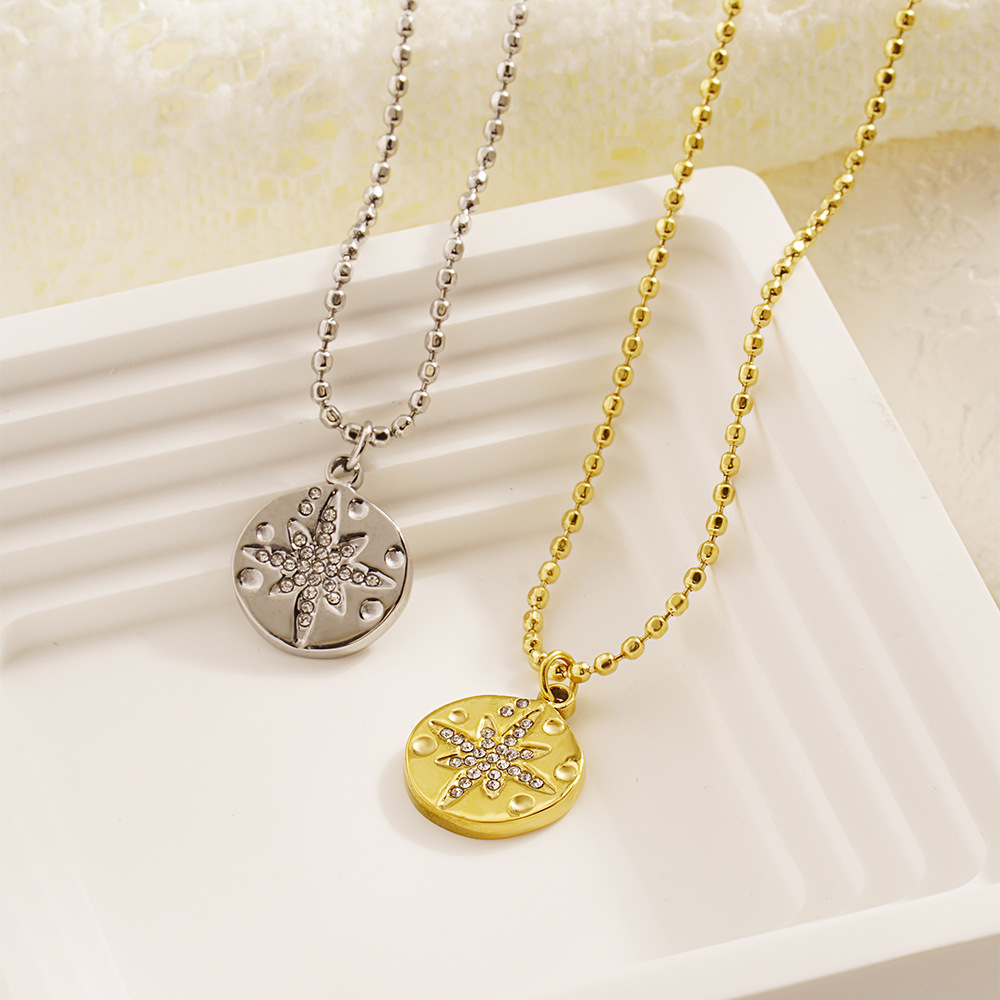 สร้อยคอสแตนเลสสำหรับผู้หญิงสร้ - Coin Necklace Delicate บทวิจารณ์และราคา