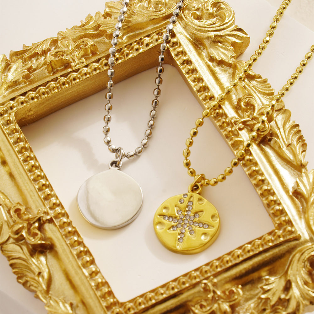 สร้อยคอสแตนเลสสำหรับผู้หญิงสร้ - Coin Necklace Delicate บทวิจารณ์และราคา